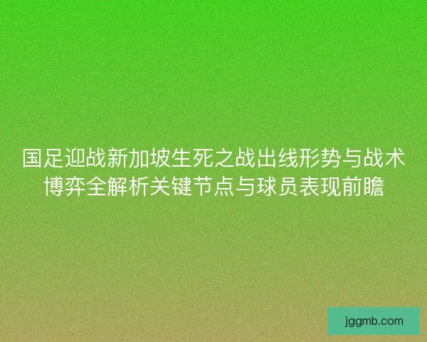 国足迎战新加坡生死之战出线形势与战术博弈全解析关键节点与球员表现前瞻